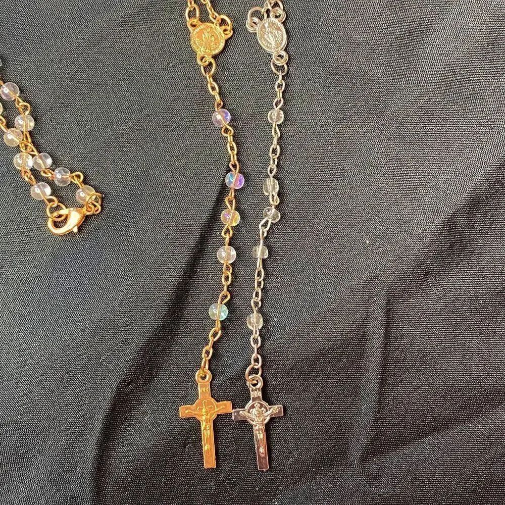 2 pc Silver And Gold Rosary